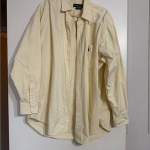 Ralph Lauren Yellow and White Striped Big Shirt